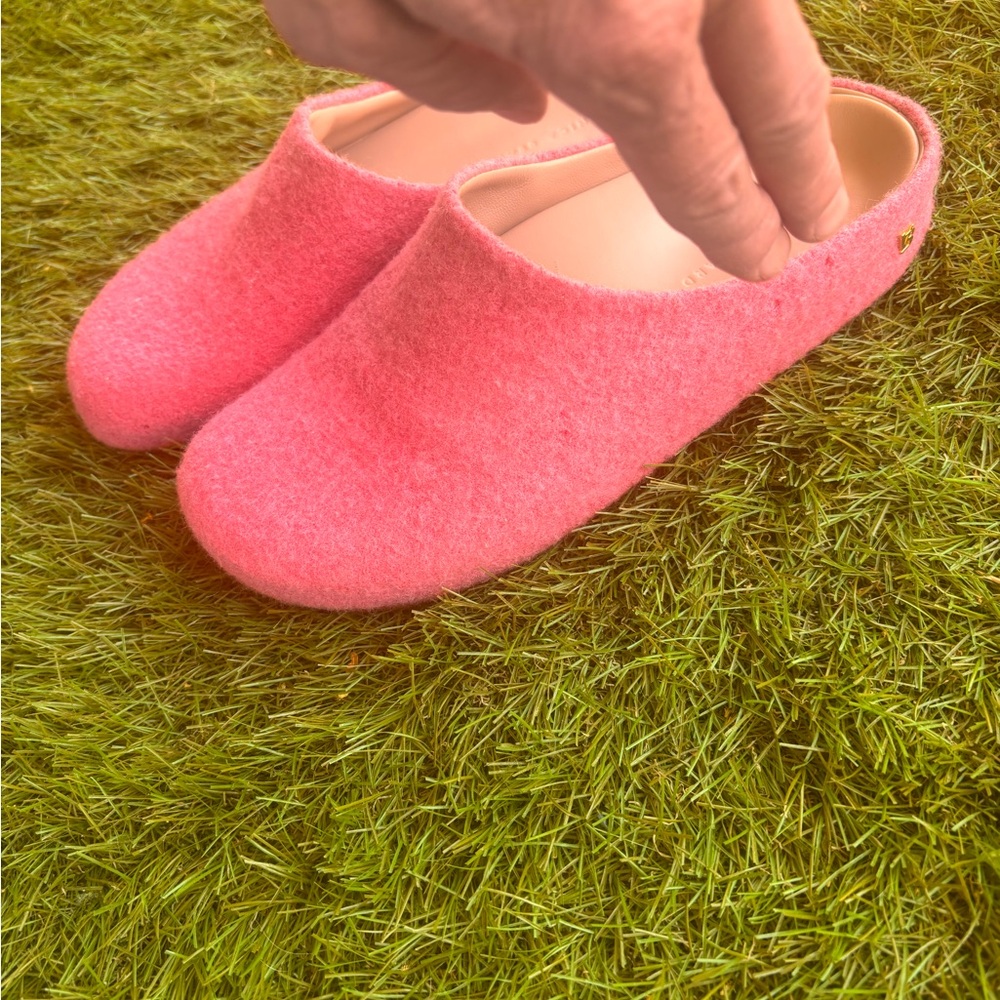 Veronica Beard Flamingo Pink Wool Mules woman’s size 8 - Picture 6 of 9